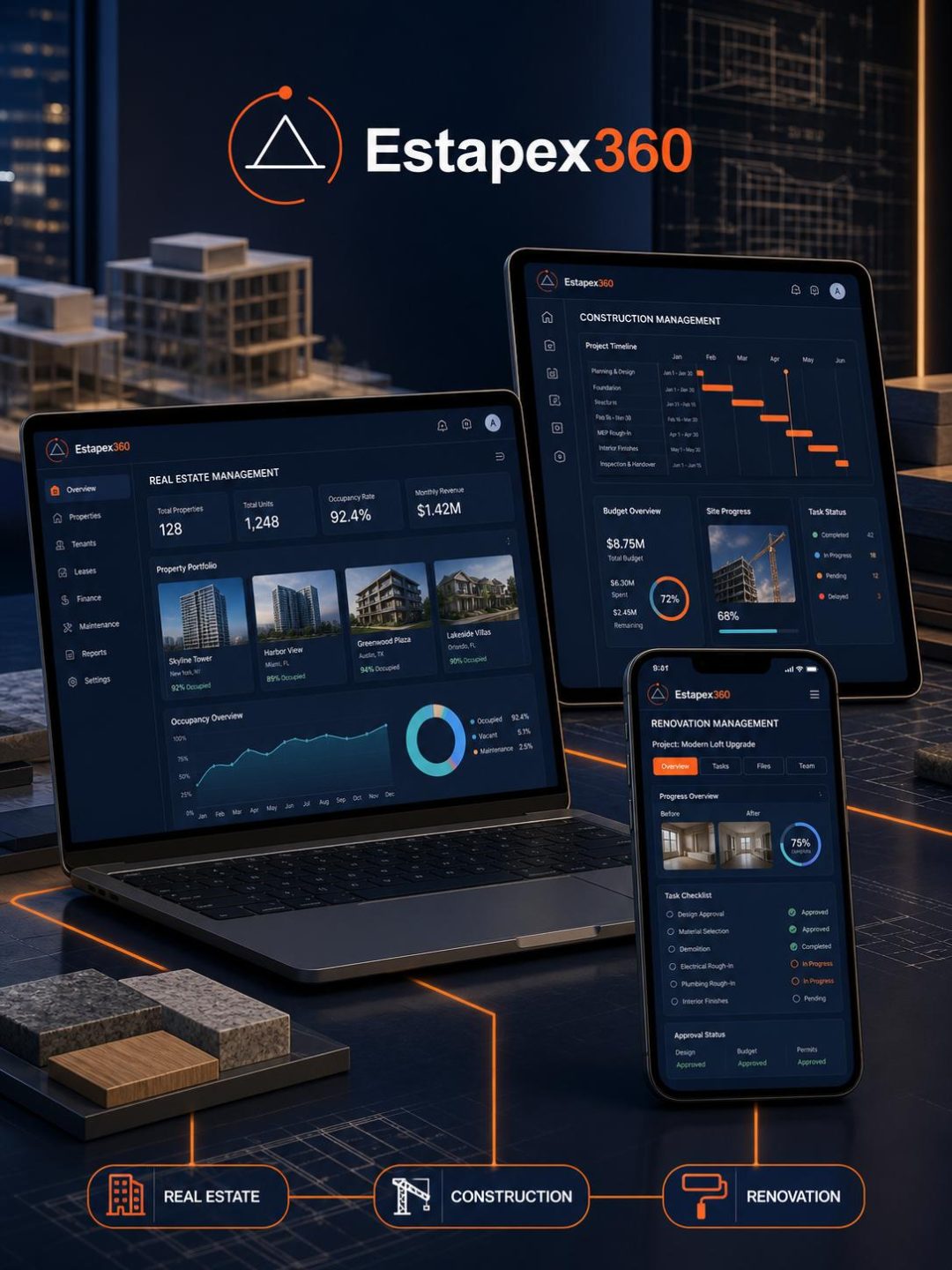 Estapex360 — Gayrimenkul ve İnşaat için CRM-ERP Platformu — kapak görseli
