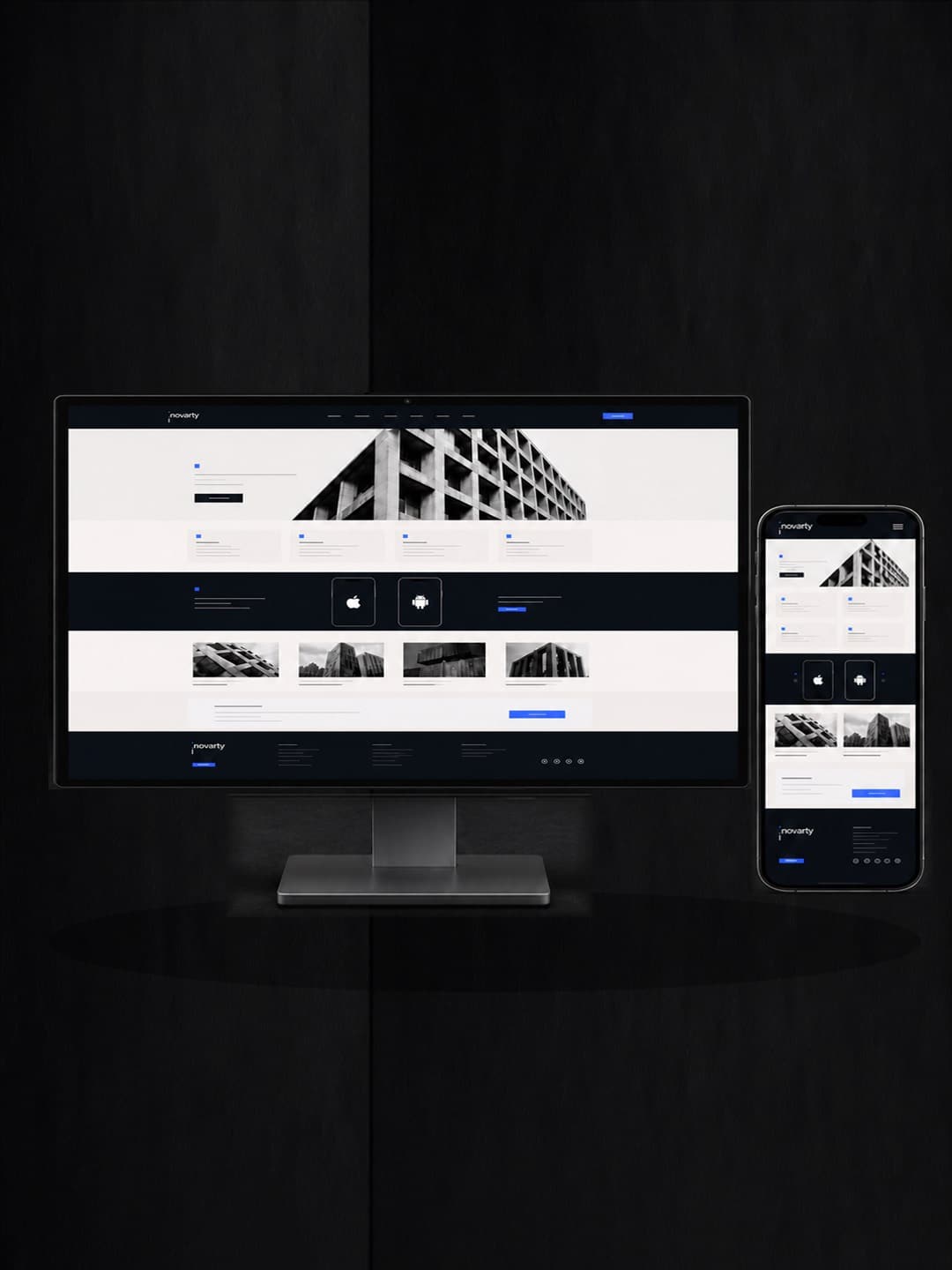 İnovarty masaüstü ve mobil web sitesi tasarımı